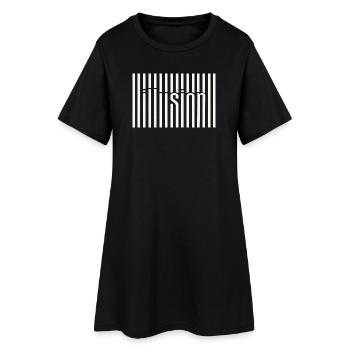 Barcode Illusion - Women’s T-Shirt Dress - black - Front