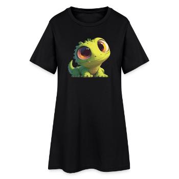 Lézard des lézards - Robe T-shirt Femme - noir - Devant