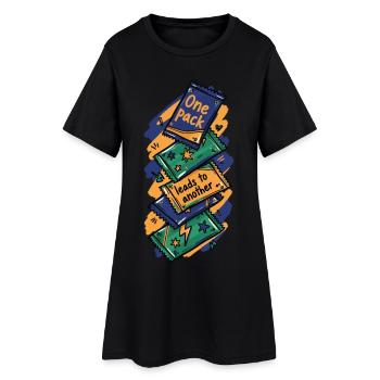Ein Pack führt zu einem anderen Sammelkartensammler - Frauen T-Shirt-Kleid - Schwarz - Vorne