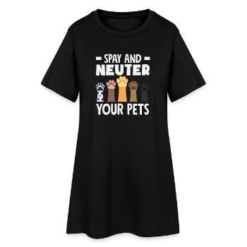 Spay and neuter your pet Adopt a - Women’s T-Shirt Dress - black - Front