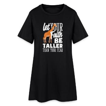 La foi plus grande que la peur Girafe chrétienne - Robe T-shirt Femme - noir - Devant