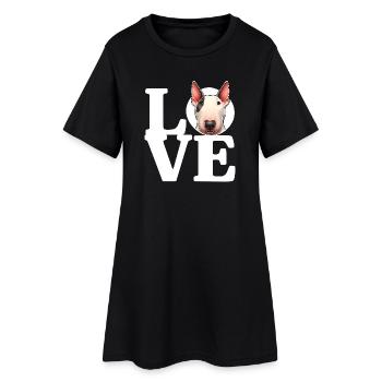 J’ADORE Bull Terrier Chien Amateur Drôle - Robe T-shirt Femme - noir - Devant