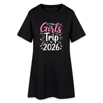 Girls' Strip 2026 Pink Design - Women’s T-Shirt Dress - black - Front