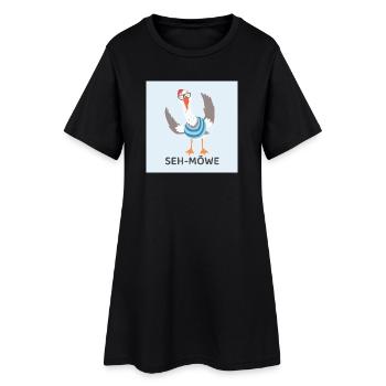 SEH-MÖWE – Funny Seagull - Women’s T-Shirt Dress - black - Front