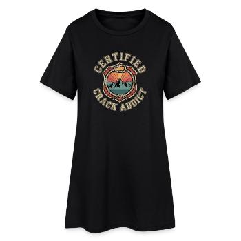 Accro certifié au crack pour escalader - Robe T-shirt Femme - noir - Devant