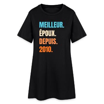 Bester Ehemann seit 2010 Geschenk-Ehemann - Frauen T-Shirt-Kleid - Schwarz - Vorne
