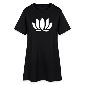 Fleur de lotus Fleur de lotus Fleur de lotus Fleur blanche Fleur blanche - Robe T-shirt Femme - noir - Devant