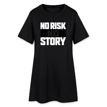 No Risk No Story - Frauen T-Shirt-Kleid - Schwarz - Vorne