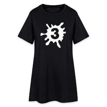 klecks_3- - Frauen T-Shirt-Kleid - Schwarz - Vorne