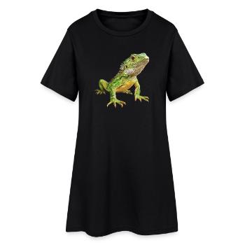 Lézard des lézards - Robe T-shirt Femme - noir - Devant