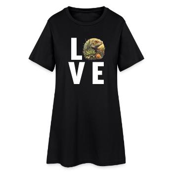 Lézard des lézards - Robe T-shirt Femme - noir - Devant