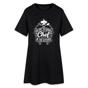 Cuisine à motif de chef chaud - Robe T-shirt Femme - noir - Devant