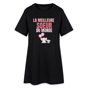 La Meilleure Sœur du Monde Rose - Robe T-shirt Femme - noir - Devant