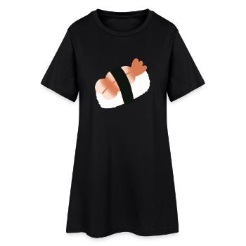 Sushi minimaliste aux crevettes nigiri - Robe T-shirt Femme - noir - Devant