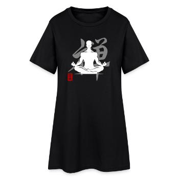 Yoga Silhouette Meditation Zen Kanji Détendre - Robe T-shirt Femme - noir - Devant
