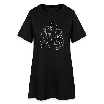 Famille familiale minimaliste Mère Père Famille - Robe T-shirt Femme - noir - Devant