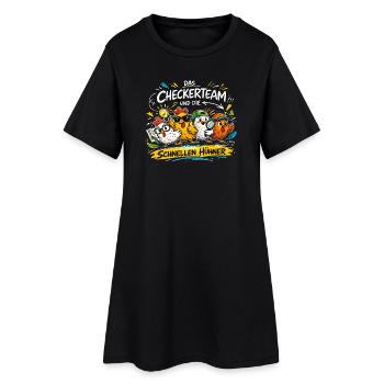 The checker team and the fast chickens - Women’s T-Shirt Dress - black - Front