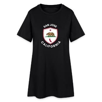 San Jose Shield Bear Emblem - Women’s T-Shirt Dress - black - Front