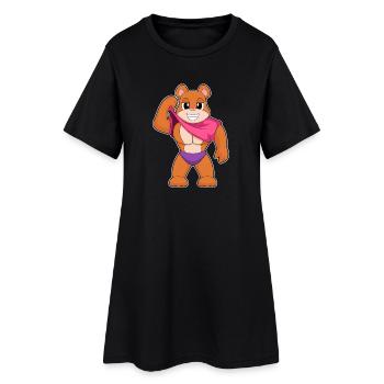 Bear Bodybuilder Bodybuilding Sport - Robe T-shirt Femme - noir - Devant
