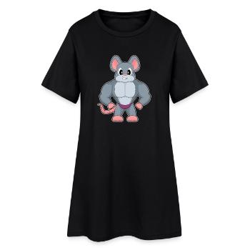 Souris Bodybuilder Sport de bodybuilding - Robe T-shirt Femme - noir - Devant
