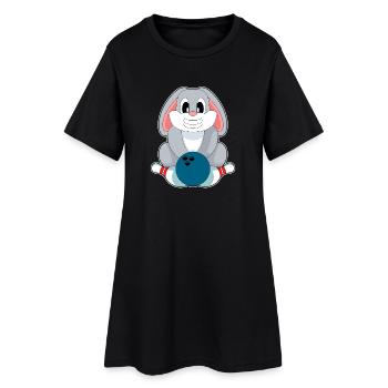 Quille de boule de bowling Bunny - Robe T-shirt Femme - noir - Devant
