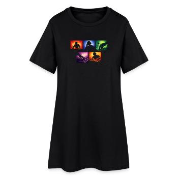 Sound Waves DJ Set Color Explosion - Women’s T-Shirt Dress - black - Front