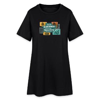 Ich bin Elektriker Spannung ins Leben - Frauen T-Shirt-Kleid - Schwarz - Vorne