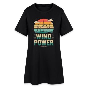Éoliennes Énergie renouvelable - Robe T-shirt Femme - noir - Devant