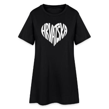 Fonts du cœur de Hrvatska Croatia - Robe T-shirt Femme - noir - Devant
