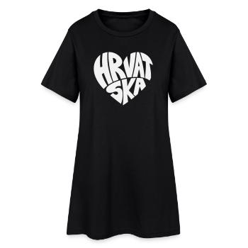 Lettrage du logo du cœur de Hrvatska, Croatie - Robe T-shirt Femme - noir - Devant