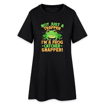 Frog Catcher Not Just A Trapper Frog Snapper Frog - Frauen T-Shirt-Kleid - Schwarz - Vorne
