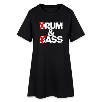 Drum & Bass / Musique du groupe Drum & Ass Drummer - Robe T-shirt Femme - noir - Devant
