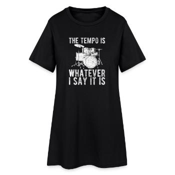 Le Tempo est... Batteur Batteur drôle - Robe T-shirt Femme - noir - Devant
