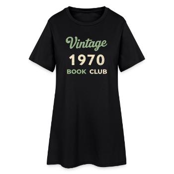 Vintage 1970 Book Club Retro Geburtsjahr Geschenk - Frauen T-Shirt-Kleid - Schwarz - Vorne