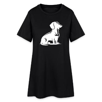 Noble teckel dessinant Chien de chasse Silhouette - Robe T-shirt Femme - noir - Devant
