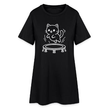 Kawaii Katzen Trampolin - Frauen T-Shirt-Kleid - Schwarz - Vorne