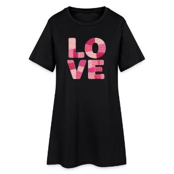 Love Patchwork Shirt Stickers for Women - Women’s T-Shirt Dress - black - Front