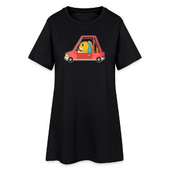 Voiture de pêche - Robe T-shirt Femme - noir - Devant