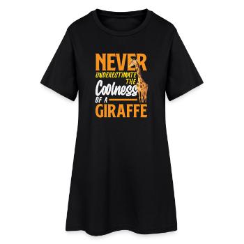 Ne sous-estimez jamais la girafe cool - Robe T-shirt Femme - noir - Devant
