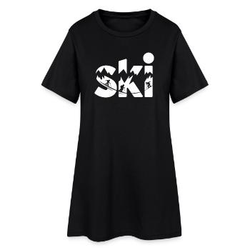 Conception faute de Panorama de la Montagne de Ski - Robe T-shirt Femme - noir - Devant