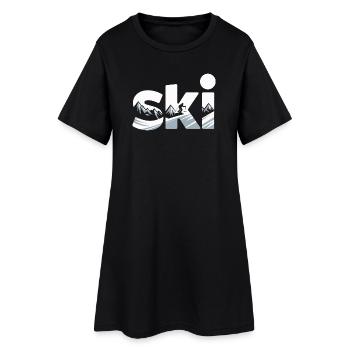Conception faute de Panorama de la Montagne de Ski - Robe T-shirt Femme - noir - Devant