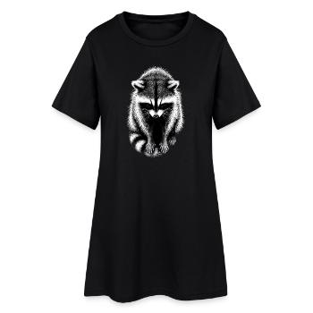 Racoon Schattenzeichnung Waschbär - Frauen T-Shirt-Kleid - Schwarz - Vorne