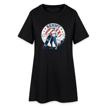Benny, Vintage-Look - Frauen T-Shirt-Kleid - Schwarz - Vorne