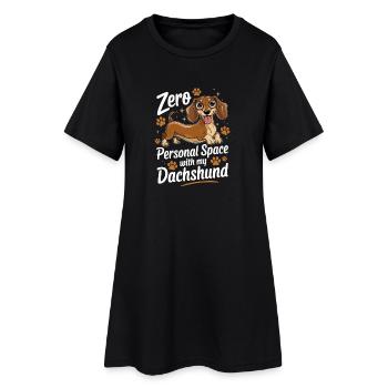 Zéro espace personnel avec mon drickshawund drôle - Robe T-shirt Femme - noir - Devant