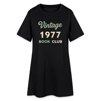 Vintage 1977 Book Club Retro Geburtsjahr Geschenk - Frauen T-Shirt-Kleid - Schwarz - Vorne