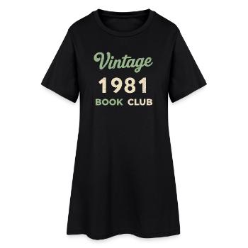 Cadeau rétro de l’année de naissance du club de lecture vintage 1981 - Robe T-shirt Femme - noir - Devant