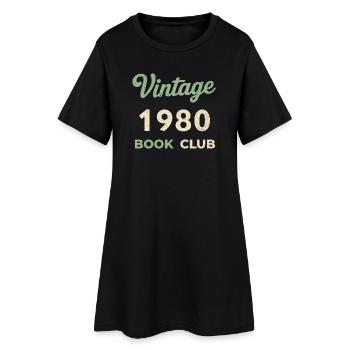 Cadeau vintage de l’année rétro de naissance du club de lecture des années 1980 - Robe T-shirt Femme - noir - Devant