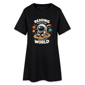 La lecture, c’est hors de ce monde - Robe T-shirt Femme - noir - Devant