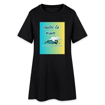Teal_Illustrated_Wave - Robe T-shirt Femme - noir - Devant