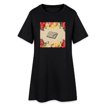 Vintage Floral Journal Journée des femmes - Robe T-shirt Femme - noir - Devant